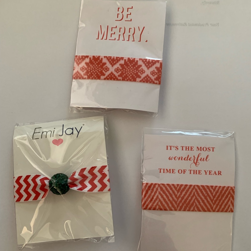 Emi Jay holiday hair tie set.